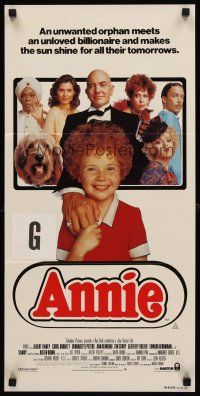8d569 ANNIE Aust daybill '82 different image of Aileen Quinn & top cast, Harold Gray's comic strip