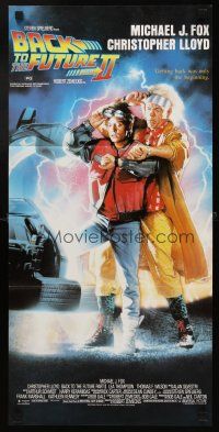 8d577 BACK TO THE FUTURE II Aust daybill '89 art of Michael J. Fox & Christopher Lloyd by Struzan!