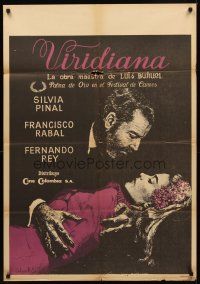 8d001 VIRIDIANA Colombian poster '61 Luis Bunuel, cool different art of Silvia Pinal!