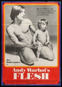 8d087 ANDY WARHOL'S FLESH German 33x47 '70 naked Joe Dallesandro & infant by Francesco Scavullo!