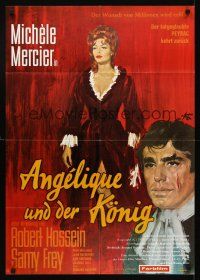 8d107 ANGELIQUE & THE KING German '66 Bernard Borderie, art of sexy Michele Mercier in title role!