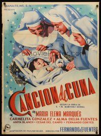 8d037 CANCION DE CUNA Mexican poster '53 artwork of three nuns with baby by Josep Renau!