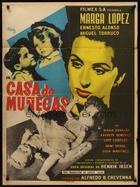 8d042 DOLL'S HOUSE Mexican poster '54 Henrik Ibsen's play, art of Marga Lopez by Josep Renau!