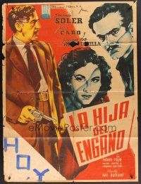 8d055 LA HIJA DEL ENGANO Mexican poster '51 early Luis Bunuel, Fernando Soler, Alicia Caro