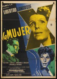 8d062 LA MUJER X Mexican poster '55 Libertad Lamarque as Madame X in the classic story!