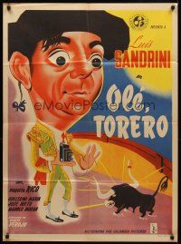 8d074 OLE TORERO Mexican poster '48 Luis Sandrini, Paquito Rico, Guillermo Marin!