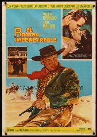 8d075 ONE EYED JACKS Mexican poster '6 art of star & director Marlon Brando with gun & bandolier!