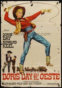 8d018 CALAMITY JANE Spanish '53 pretty cowgirl Doris Day in title role w/Howard Keel!