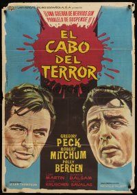 8d019 CAPE FEAR Spanish '62 Gregory Peck, Robert Mitchum, Polly Bergen, classic film noir!