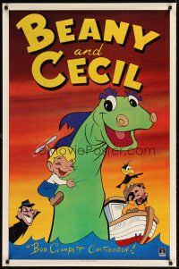 8e061 BEANY & CECIL video 1sh '84 cute cartoon artwork of dinosaur & kid!