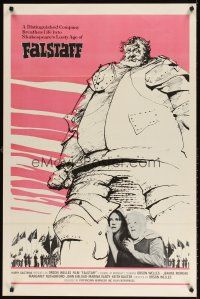 8e128 CHIMES AT MIDNIGHT 1sh '65 Campanadas a Medianoche, Orson Welles as Shakespeare's Falstaff