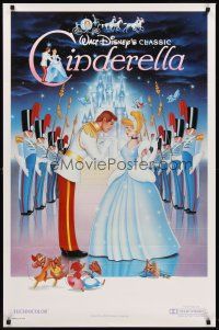 8e130 CINDERELLA int'l 1sh R87 Walt Disney classic romantic cartoon, image of prince & mice!
