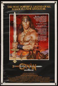 8e141 CONAN THE DESTROYER 1sh '84 Arnold Schwarzenegger is the most powerful legend of all!