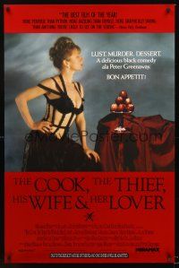 8e146 COOK, THE THIEF, HIS WIFE & HER LOVER 1sh '90 Peter Greenway, sexy Helen Mirren!