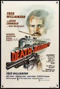 8e168 DEATH JOURNEY 1sh '75 Fred Williamson, cool train and gun artwork design!
