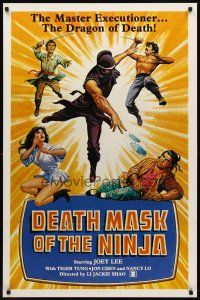 8e169 DEATH MASK OF THE NINJA 1sh '87 cool martial arts artwork, the master executioner!