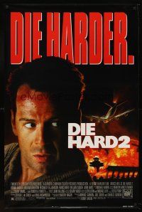 8e185 DIE HARD 2 1sh '90 tough guy Bruce Willis is in the wrong place at the right time!