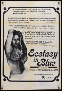 8e216 ECSTASY IN BLUE 1sh '76 Terri Hall, Annie Sprinkle, C.J. Laing, sex!