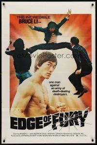 8e217 EDGE OF FURY 1sh '78 the incredible Bruce Li in martial arts kung fu action!