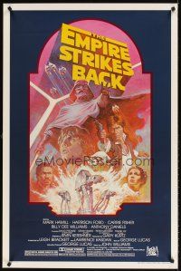 8e222 EMPIRE STRIKES BACK 1sh R82 George Lucas sci-fi classic, cool artwork by Tom Jung!