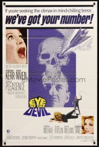 8e237 EYE OF THE DEVIL 1sh '66 Deborah Kerr, David Niven, Sharon Tate, mind-chilling terror!
