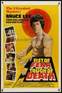 8e258 FIST OF FEAR TOUCH OF DEATH 1sh '80 artwork of Bruce Lee, + Fred Williamson, Ron Van Clief!