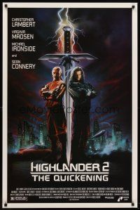 8e329 HIGHLANDER 2 1sh '91 great artwork of immortals Christopher Lambert & Sean Connery!