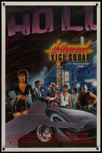 8e332 HOLLYWOOD VICE SQUAD 1sh '86 Leon Isaac Kennedy, It's a long way from Miami!
