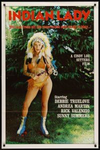 8e355 INDIAN LADY 1sh '81 Ray Dennis Steckler, wacky Native American girl in roller skates!
