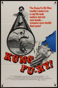 8e396 KUNG FU-RY 1sh '75 The Kung-Fu hit man couldn't make it as a cop!
