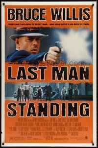8e406 LAST MAN STANDING DS 1sh '96 great image of gangster Bruce Willis firing gun!