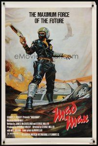 8e448 MAD MAX 1sh R83 art of wasteland cop Mel Gibson, George Miller Australian sci-fi classic!
