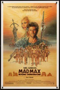 8e450 MAD MAX BEYOND THUNDERDOME 1sh '85 art of Mel Gibson & Tina Turner by Richard Amsel!