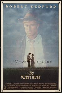 8e516 NATURAL 1sh '84 Robert Redford, Robert Duvall, directed by Barry Levinson, baseball!