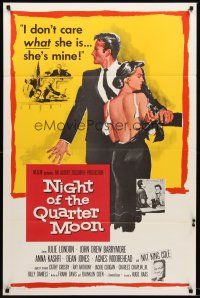 8e524 NIGHT OF THE QUARTER MOON 1sh '59 pretty Julie London, Night of the Quarter Moon!