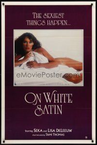 8e541 ON WHITE SATIN 1sh '80 Seka covered only with sheet, the sexiest things happen!