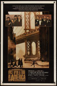 8e542 ONCE UPON A TIME IN AMERICA advance 1sh '84 De Niro, James Woods, directed by Sergio Leone!