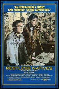 8e610 RESTLESS NATIVES 1sh '86 cool image of cast w/wall of masks!