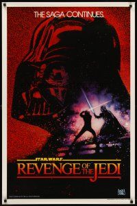 8e616 RETURN OF THE JEDI undated teaser 1sh '83 Lucas classic, Struzan art, Revenge of the Jedi!