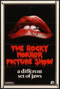8e630 ROCKY HORROR PICTURE SHOW teaser 1sh '75 classic close up lips image, different set of jaws!