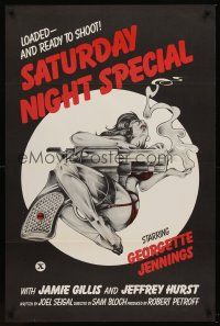 8e645 SATURDAY NIGHT SPECIAL 1sh '76 sexy art of near-naked girl with huge smoking gun!