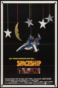 8e694 SPACESHIP 1sh '83 Naked Space, Leslie Nielsen, get your rockets off, wacky sci-fi!