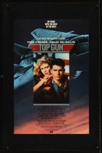 8e762 TOP GUN 1sh '86 great image of Tom Cruise & Kelly McGillis, Navy fighter jets!