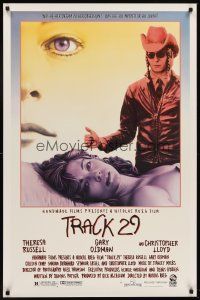 8e766 TRACK 29 1sh '88 Nicholas Roeg, cool image of Gary Oldman, sexy Theresa Russell!