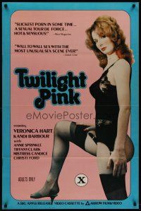 8e774 TWILIGHT PINK video/theatrical 1sh '81 full-length Veronica Hart in black lingerie & nylons!
