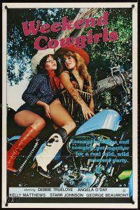 8e800 WEEKEND COWGIRLS 1sh '83 Ray Dennis Steckler, Debbie Truelove, sexy girls on Harley!