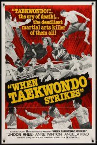 8e810 WHEN TAEKWONDO STRIKES 1sh '74 Jhoon Rhee, the cry of death, cool kung fu images!