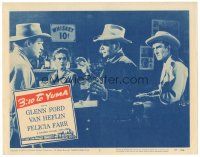 8f293 3:10 TO YUMA LC #5 '57 Van Heflin glares at Glenn Ford standing at saloon bar!