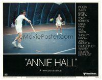 8f324 ANNIE HALL LC #3 '77 clumsy neurotic Woody Allen tries to play tennis!