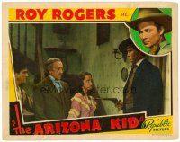 8f329 ARIZONA KID LC '39 bad guy holds gun on helpless family, Roy Rogers in border!